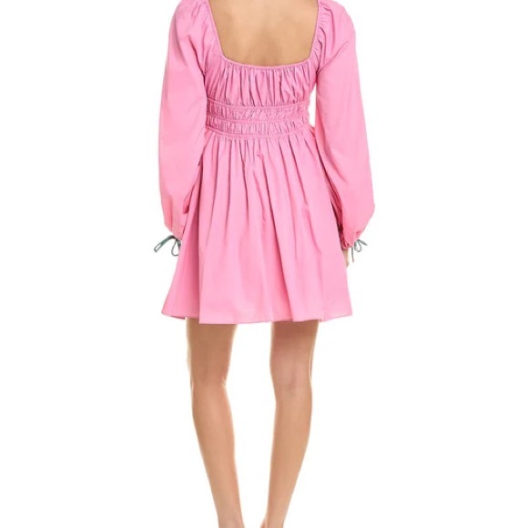 STAUD Pink Long-Balloon Sleeve Dress - Picture 4 of 13